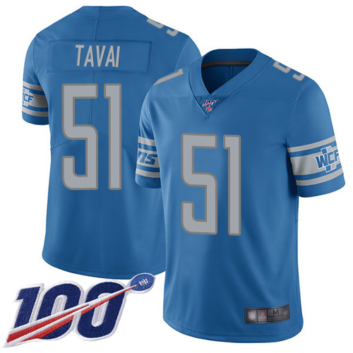 Detroit Lions Limited Blue Men Jahlani Tavai Home Jersey NFL Football 51 100th Season Vapor Untouchable